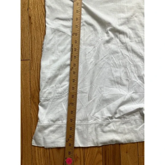 LL Bean Womens White 100% Cotton Hooded Tunic Swim Cover Up 3/4 Sleeve Size M - Picture 7 of 7